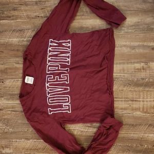 PINK crop long sleeved t-shirt